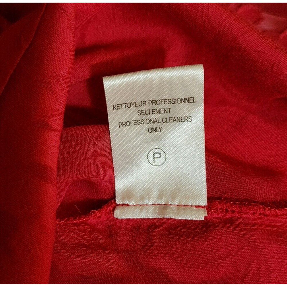 Katherine Barclay Montreal Sheer Blouse Red Cotton-Silk Blend Womens M - Picture 7 of 8